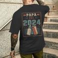 Papa Est 2024 初めてのパパ 父の日 新しい父親の父性 メンズTシャツ バックプリント 彼への贈り物
