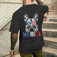 Patriotic German Shepherd Dog Merica 4Th Of July Men's T-shirt Back Print Gifts for Him