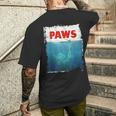 Paws 猫 子猫 ニャーパロディー おもしろ猫好き メンズTシャツ バックプリント 彼への贈り物