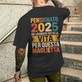 Pensionato 2025 Divertente Regalo Di Pensione T-shirt da uomo con stampa posteriore Regalos para él