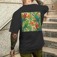 Perroquets Tropical Nature Fleurs Fleurs Exotiques Oiseaux Perroquets T-shirt imprimé au dos Cadeaux pour lui