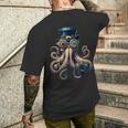 Pieuvreteampunk Engrenages Lunettes Et Tentacules T-shirt imprimé au dos Cadeaux pour lui