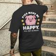 Pigs Make You Happymile かわいい 子豚 恋人 おもしろ豚 メンズTシャツ バックプリント 彼への贈り物