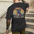 Pitbull Dad Dog Lover カラフル アーティスティック ピットブルのオーナー。 メンズTシャツ バックプリント 彼への贈り物
