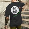 Pltr トゥザムーン株式ティッカー Wsb 面白いミーム メンズTシャツ バックプリント 彼への贈り物