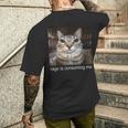 Rage Is Consuming Me 愚かな凝視猫ミーム メンズTシャツ バックプリント 彼への贈り物