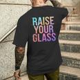 Raise Your Glass Pink Cheers Party メンズTシャツ バックプリント 彼への贈り物