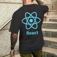 Reactjs ReactJs 公式ロゴ Javascript フレームワーク メンズTシャツ バックプリント 彼への贈り物
