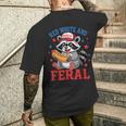 Red And Feral 4Th Of July ユーモア キッズ アメリカ メンズTシャツ バックプリント 彼への贈り物