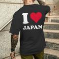 Red Heart I Love Japan メンズTシャツ バックプリント 彼への贈り物