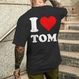 Red Heart I Love Tom メンズTシャツ バックプリント 彼への贈り物