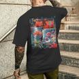 Redpider Lily の 曼珠沙華 で 日本のヴィンテージ の 美的スタイルのコラージュ メンズTシャツ バックプリント 彼への贈り物