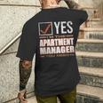 Retro Profession I'm The Apartment Manager メンズTシャツ バックプリント 彼への贈り物