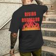 Rising Rockstar Fire Rocker Music Fun ロジックロックスター フェスティバル メンズTシャツ バックプリント 彼への贈り物