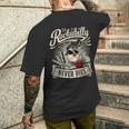 Rock N Roll Never Dies 愛犬家シュナウザー メンズTシャツ バックプリント 彼への贈り物