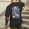 Shark Waifu 東京アニメ ワイフガール かわいい カワイイ 漫画 レトロ メンズTシャツ バックプリント 彼への贈り物