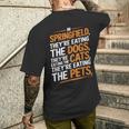 Springfieldでは、They Eating The Cats The Dogs The Pet メンズTシャツ バックプリント 彼への贈り物