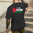 Stand With Palestineupporters Free Gaza エルサレムモスク メンズTシャツ バックプリント 彼への贈り物