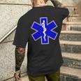 Star Of Life Rod Of Asclepius Emt Ems パラメディック メディック メンズTシャツ バックプリント 彼への贈り物