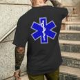 Star Of Life Rod Of Asclepius Emt Ems パラメディック メディック メンズTシャツ バックプリント 彼への贈り物