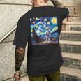 Starry Night Renditionincentan Gogh Astronaut メンズTシャツ バックプリント 彼への贈り物