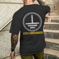 Stay Grounded面白い電気工学メカニック メンズTシャツ バックプリント 彼への贈り物
