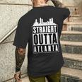 Straight Outta Atlanta 都市のシルエット メンズTシャツ バックプリント 彼への贈り物