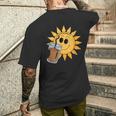 Sunshine Drink アイスコーヒー 楽しい メンズTシャツ バックプリント 彼への贈り物