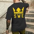 Swe With A Royal Crown スウェーデン メンズTシャツ バックプリント 彼への贈り物