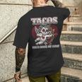 Taco Lovers バレンタインデー シュガースカル キューピッド メキシカンアート メンズTシャツ バックプリント 彼への贈り物