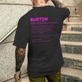 Team Burton 姓 誕生日や家族の集まりに メンズTシャツ バックプリント 彼への贈り物
