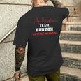 Team Burton 生涯メンバー 血液完全家族 メンズTシャツ バックプリント 彼への贈り物