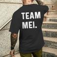 Team Mei 名前 メンズTシャツ バックプリント 彼への贈り物
