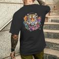 Tiger Dj テクノ アートワーク Edmミュージックヘッドフォン ビートメーカー メンズTシャツ バックプリント 彼への贈り物