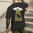 Ufo牛誘拐シャツ メンズTシャツ バックプリント 彼への贈り物