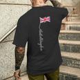 Uk 英国 シグネチャー ユニオンジャック フラッグポール イギリス用 メンズTシャツ バックプリント 彼への贈り物