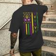 Us Flag Mardi Gras メンズTシャツ バックプリント 彼への贈り物