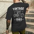 Vintage Born 1965 60Th Birthday クラシック レトロ バイク メンズTシャツ バックプリント 彼への贈り物