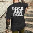 Vintage Grunge Old Rock & Roll Music Rock And Roll メンズTシャツ バックプリント 彼への贈り物