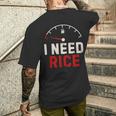 Vintage I Need Rice Lover レトロ 米 食べ物 好き メンズTシャツ バックプリント 彼への贈り物