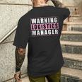 Warning Logistics Manager メンズTシャツ バックプリント 彼への贈り物