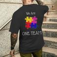 We Are One Team ジグソーパズル付き メンズTシャツ バックプリント 彼への贈り物