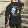 Willkommen Zur Nacht Arbeit Wo Jeder Tag Ein Monday Ist メンズTシャツ バックプリント 彼への贈り物