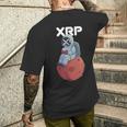 Xrpかわいい月の男暗号通貨電話トレーダー メンズTシャツ バックプリント 彼への贈り物
