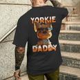 Yorkie Daddyヨーキー パパ 父の日 お父さん スウィート・ヨークシャー・テリア メンズTシャツ バックプリント 彼への贈り物