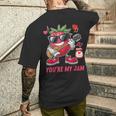 You're My Jam ファニーストロベリー ギターを弾く スイートハートジャム メンズTシャツ バックプリント 彼への贈り物