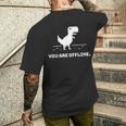 You Are Offline T-Rex 恐竜のラン ピクセルアート 恐竜ゲーム メンズTシャツ バックプリント 彼への贈り物