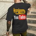 Youtuba おもしろ金管楽器 メンズTシャツ バックプリント 彼への贈り物