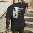 「Euphoria」吹奏楽のためのユーフォニアムユーモア 面白いユーフォニアム メンズTシャツ バックプリント 彼への贈り物