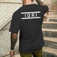 「Iori」ヘボン式「いおり」「イオリ」下の名前 ローマ字 名入れ 名乗り ラテン文字 綴り メンズTシャツ バックプリント 彼への贈り物